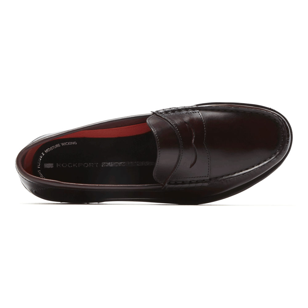 Rockport Mens Loafers Burgundy - Modern Prep Penny - UK 271-FWVOZH